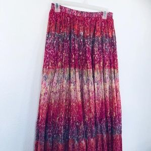 Long 100% three tiered skirt from India. Waist 27”